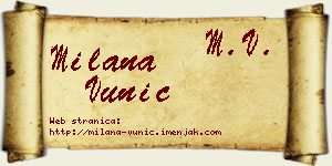 Milana Vunić vizit kartica